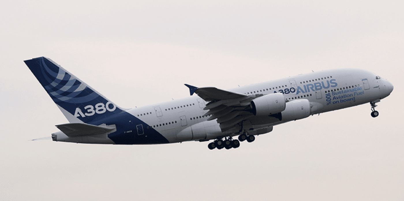 Airbus A380 completes flight powered entirely by sustainable aviation fuel