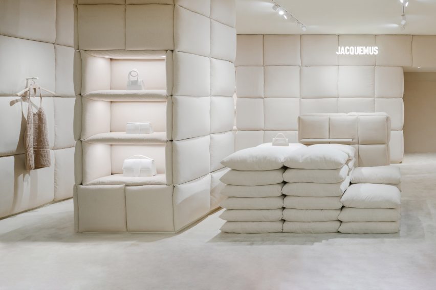 AMO cocoons Jacquemus store in pillows to create “bedroom-like” interior