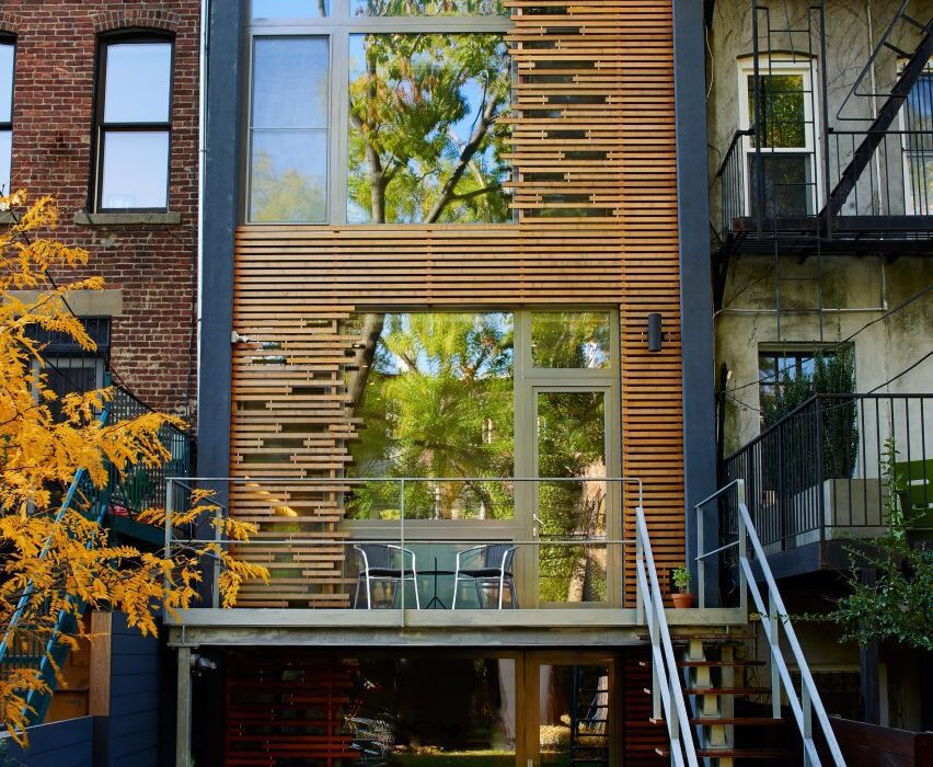 Passive Brooklyn Townhouse cedar facade