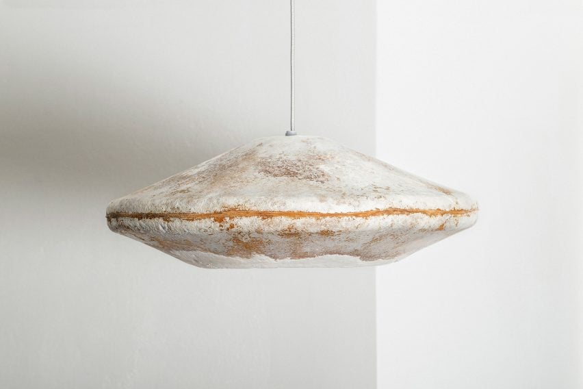 Myceen creates pendant lampshades made from mushroom mycelium