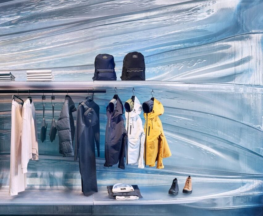 Nagami 3D-prints plastic to mimic melting glaciers in Spanish boutique