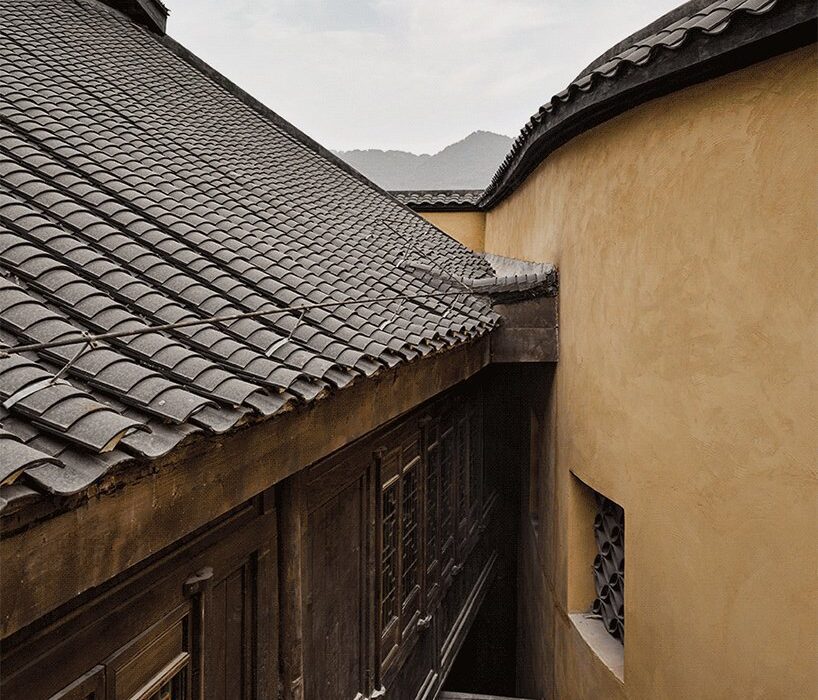 tiled roofs crown stepped modules of office and cafe space in china