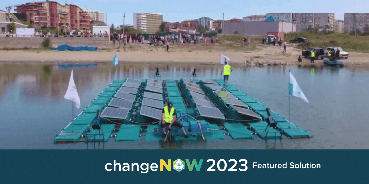 Floating solar power plants on the coast