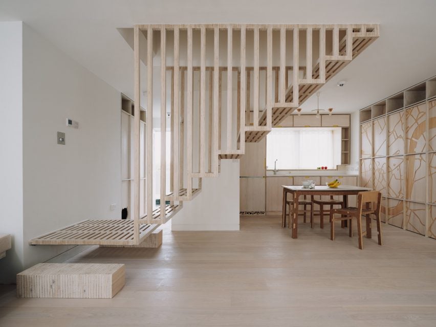 Dragon Flat by Tsuruta Architects features AI-generated engravings