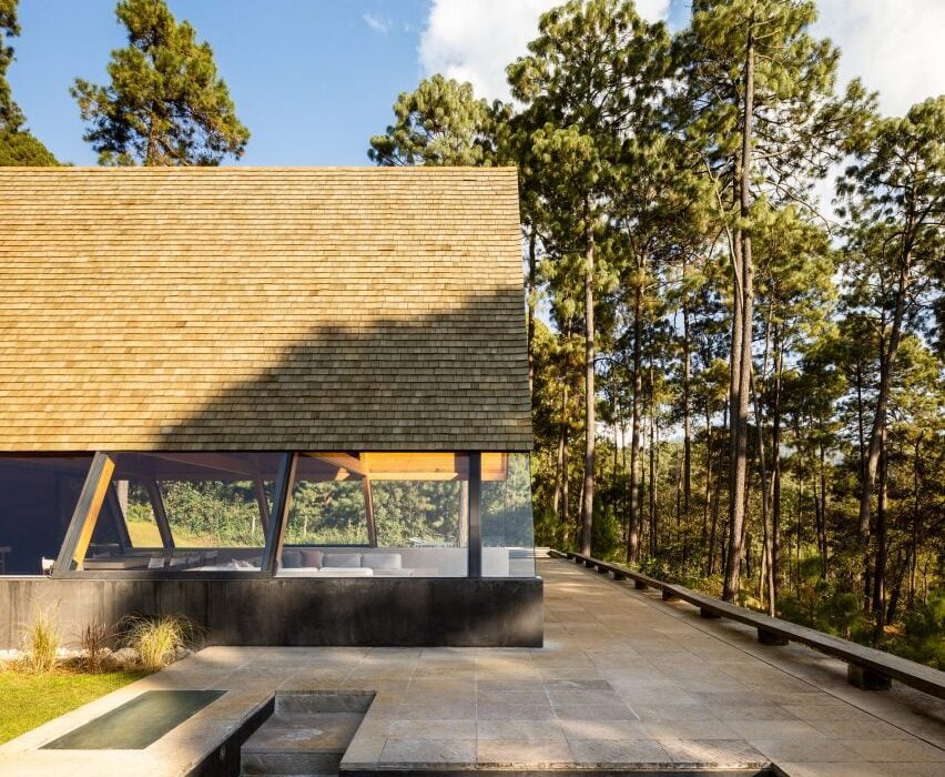 PPAA submerges bedrooms underneath A-Frame house in Mexico City