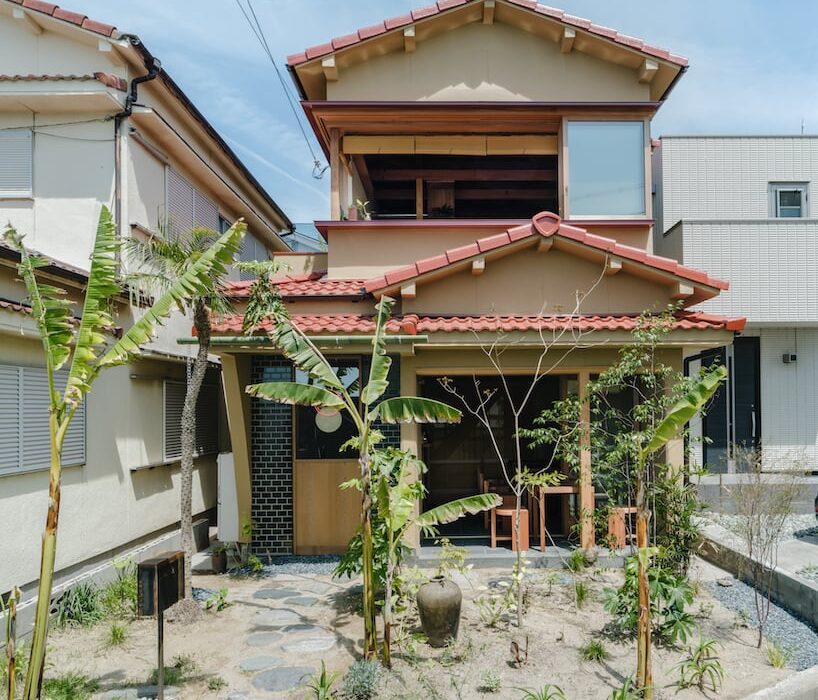 mixed-use wooden house showcases traditional japanese and global influences