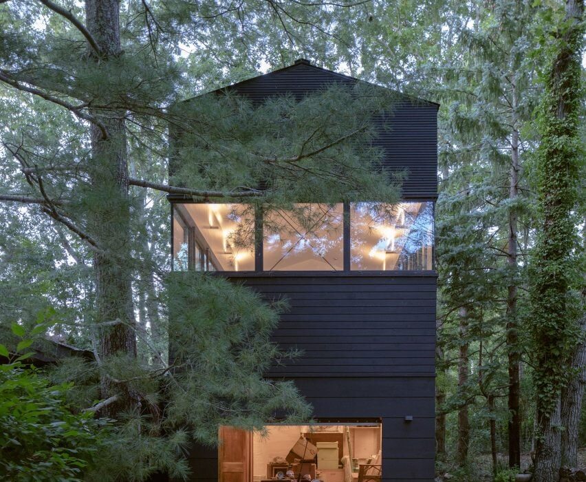 Hamptons artist studio by Worrell Yeung is tucked among the trees