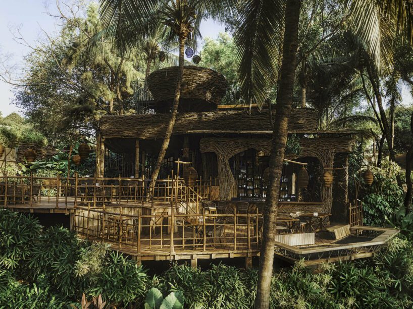 OTHERWORLDS’ como agua resto-bar unfolds like a huge bird’s nest in the indian forest