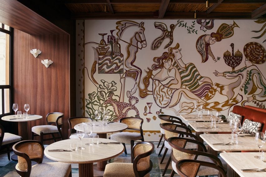 Oka Fogo restaurants in Paris feature murals by Florence Bamberger