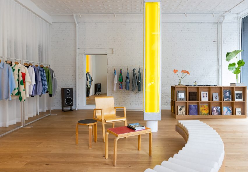 Yellow lighting illuminates Le Père store in New York by BoND